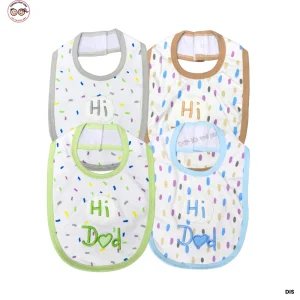 Hi Dad Printed Cotton Bibs