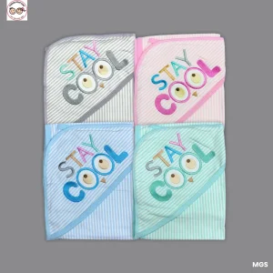 Striped Print Cotton Hooded Towel